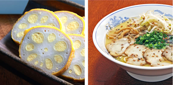 karashi renkon Kumamoto ramen noodles
