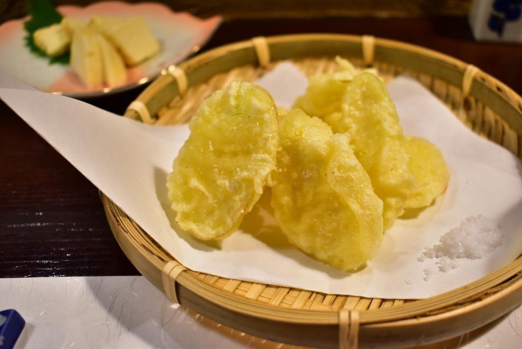 The crispy texture of her Manchurian mushroom tempura is tasty.