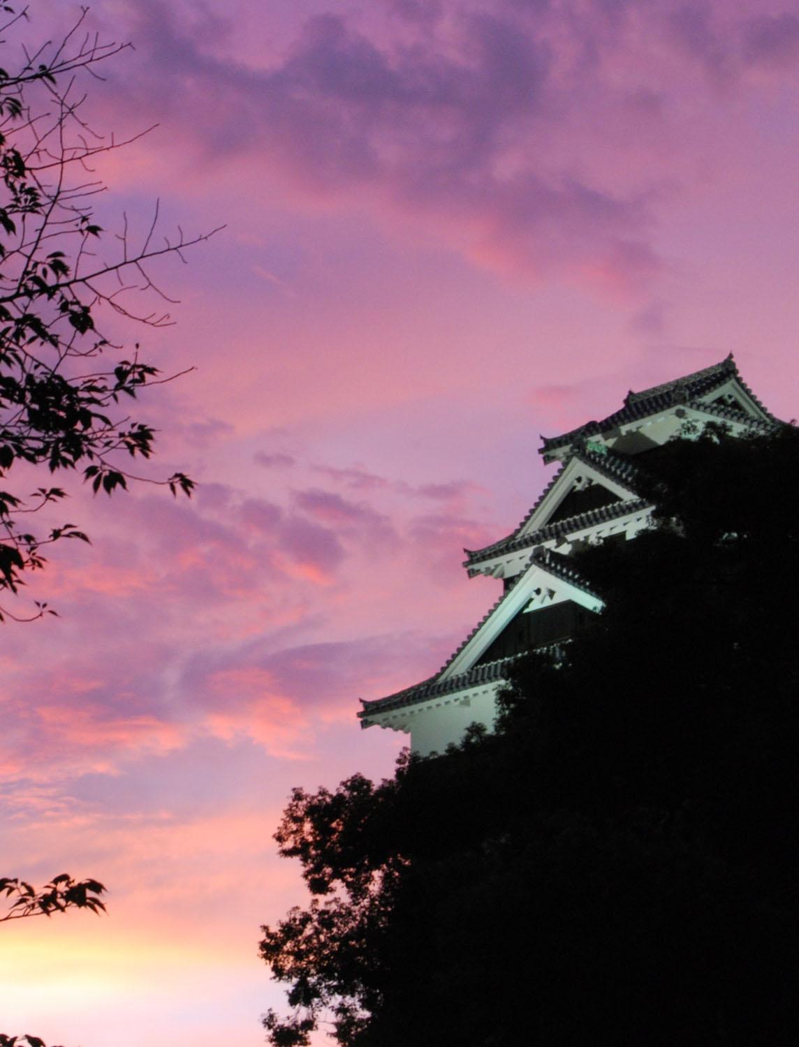 熊本城 夕焼け