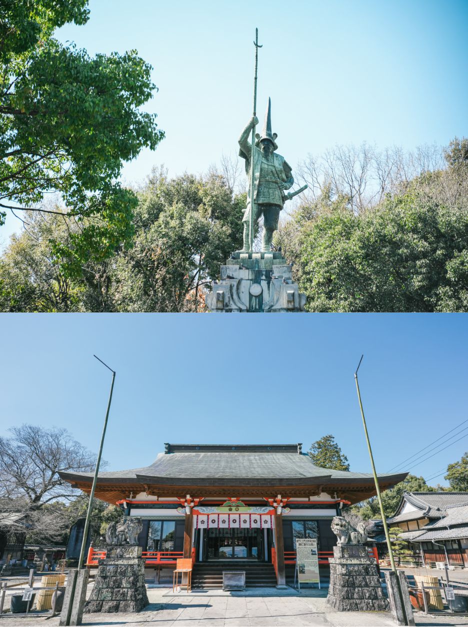 加藤清正公の銅像と本妙寺の写真